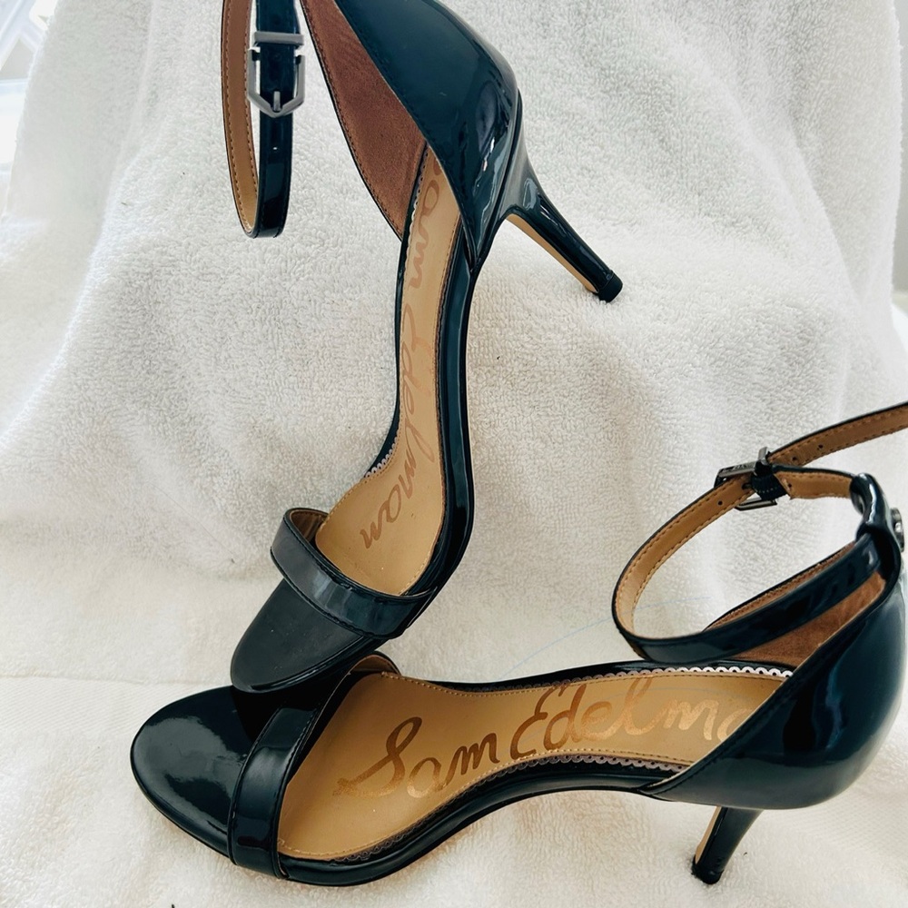 Sam Edelman Black Ankle-Strap Heels